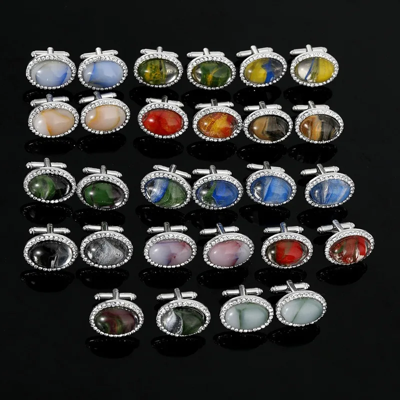 Europe and the United States cross-border supply creative accessories colored stone cufflinks sleeve nails multi-color nails