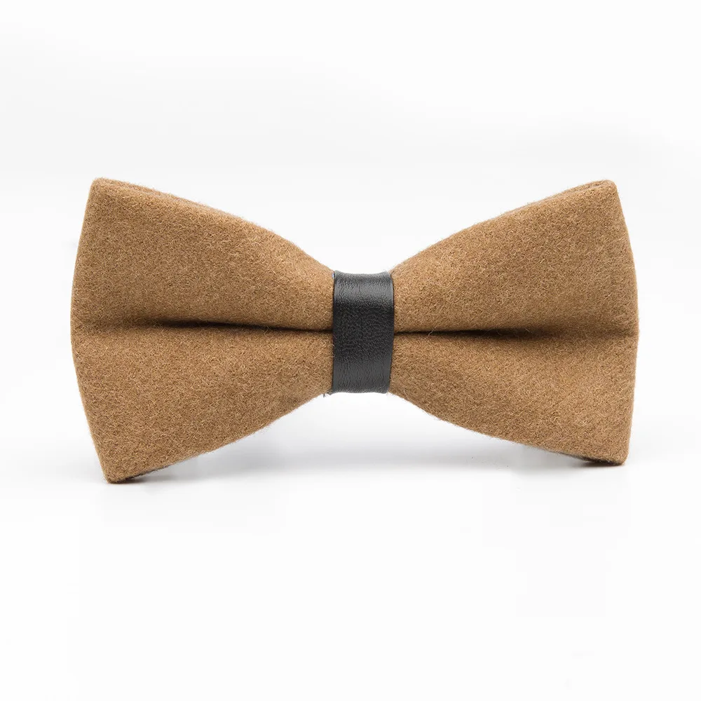Mens Solid Wool Bowtie 12x6cm Vintage Butterfly Bow ties for Men