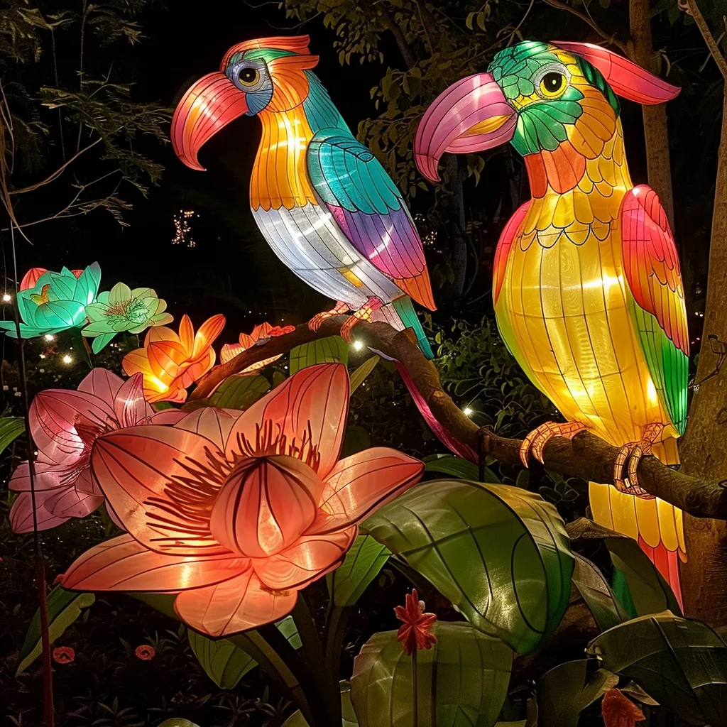 2024 Large scene lights Flower lights Festival figures animal spirits ghosts modeling outdoor