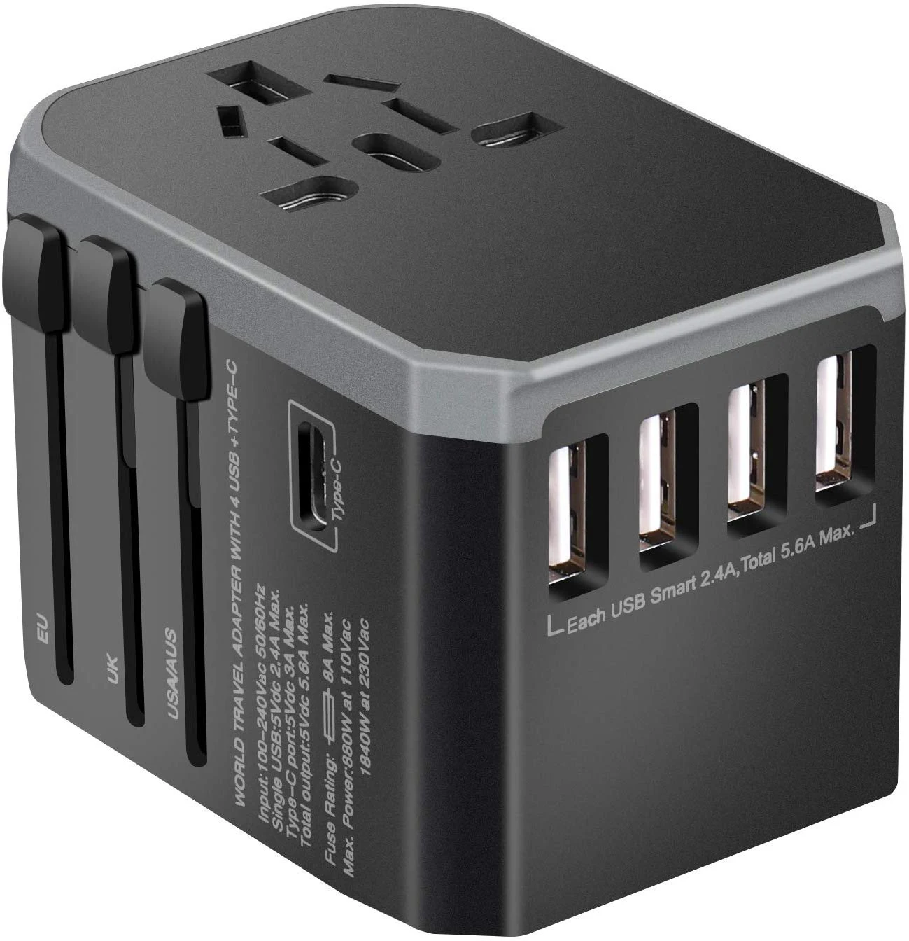 Wontravel горячая Распродажа, быстрая зарядка, Международный адаптер, универсальный дорожный адаптер с универсальной вилкой европейского стандарта с USB