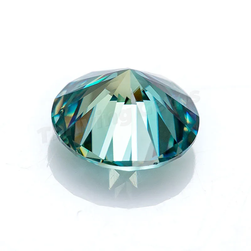 Thriving Gems Bulk Sale 1 Carat Moissanite Light Blue Color Round Synthetic Moissanite Diamond