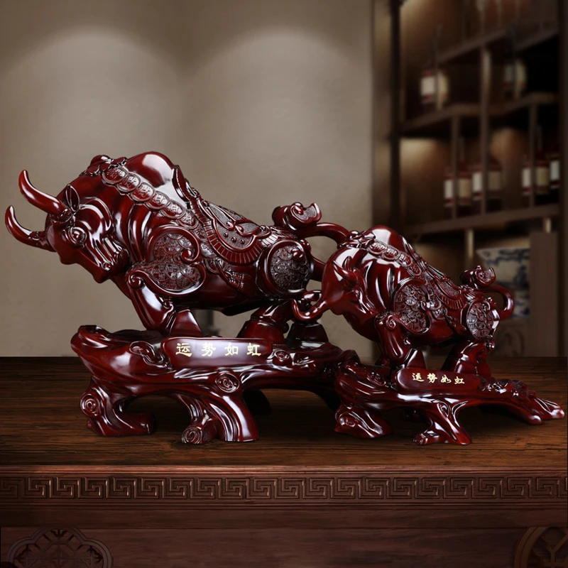 2022 Large Size Feng Shui Wall Street cattle statue gift for Chinese Zodiac cow Statue Cow Year