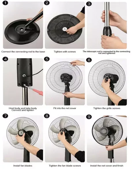 2022 new arrive 18inch 3 in1 full copper motor ventilador 5 blade home appliance standing import electric industrial floor fans