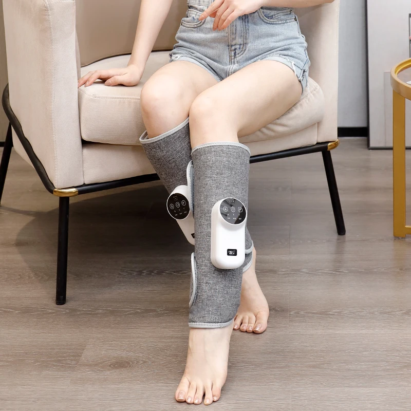 Cordless air compression calf massager with heat hot compress help Blood Circulation Electric Leg Calves Foot care Massage