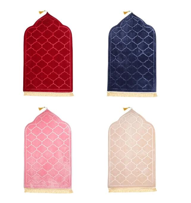 Embossing Floor Carpets Soft Worship Kneel Mat Muslim Ramadan Portable Mat