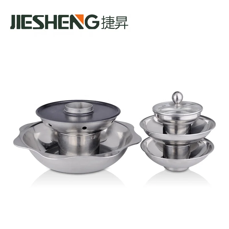 
Factory Table Multi Layers Steam Hot Pot Monstick Bbq Grill Stainless Steel Steamboat Pot 
