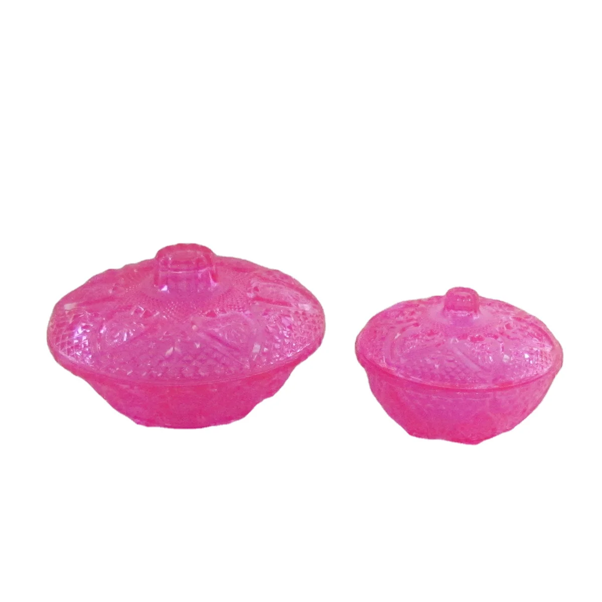 Hot High Quality Wholesale Pedestal Crystal Glass Sugar Candy Bowl With Lid for snacks, nuts, fruits, candies, bedroom,