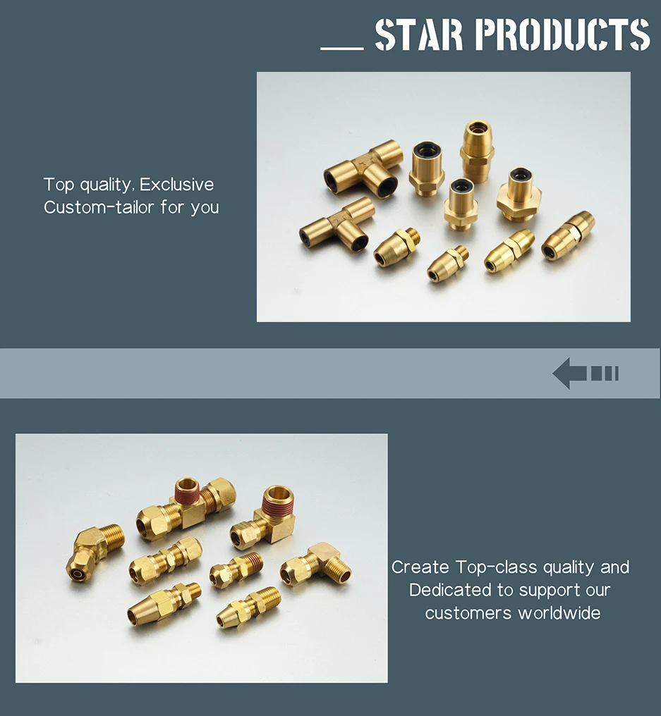 Brass quick fittings high quality brass nylon pipe connectors 1/8 3/8 1/4