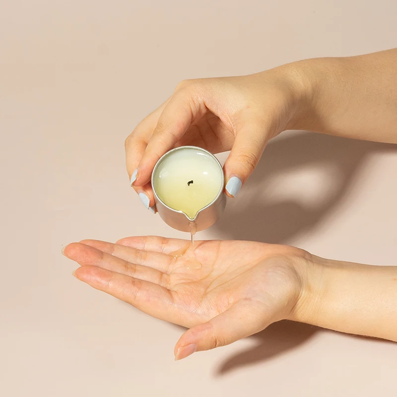 Wholesale Body Spa Massage Oil Candle Tin Container  Massage Candle  With Spout