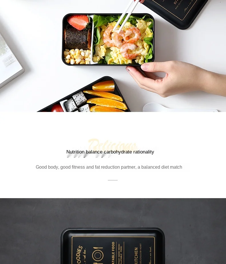 New Fashion Lunch Box Lunch Office Worker Student Double Layer Microwave Oven Heating Separate Large Fruit Salad Lunch Box Set