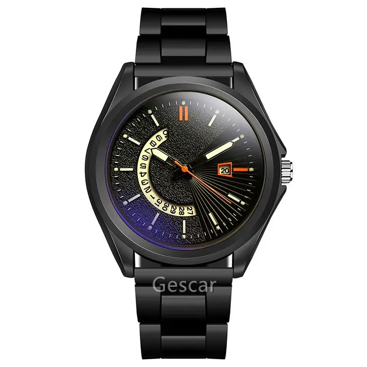 No Logo Top Grade Temperament Style Hollow Out Calendar Minimalism Luminous Steel Belt Table Quartz Watch Wholesale