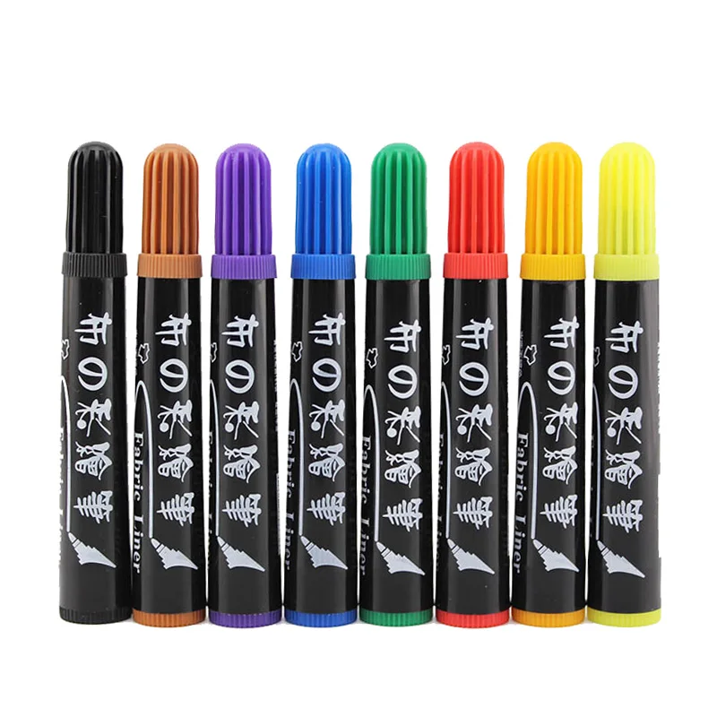 Simbalion TM 6/8/12 цветов Перманентный водонепроницаемый тканевый текстильный маркер ручка для творчества одежда каракули футболка обувь цветная ручка для рисования