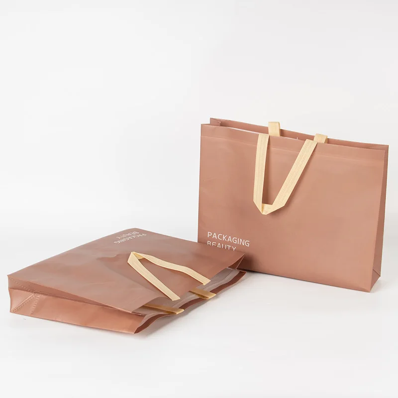 Retail Grocery Supermarket Custom Logo Size Shopping Tote Laminated Film Non Woven Bag Fashion Clothing Storage Non Woven Bag