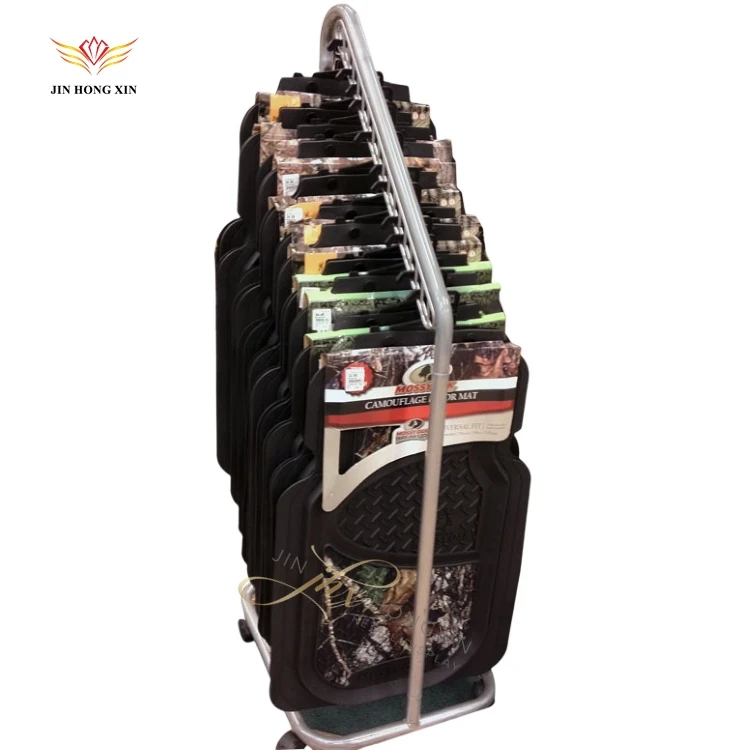 Wholesale Custom Auto Parts Shop Flooring Stands Metal Car Accessories Display Rack For Steering Wheel Cover And Mat