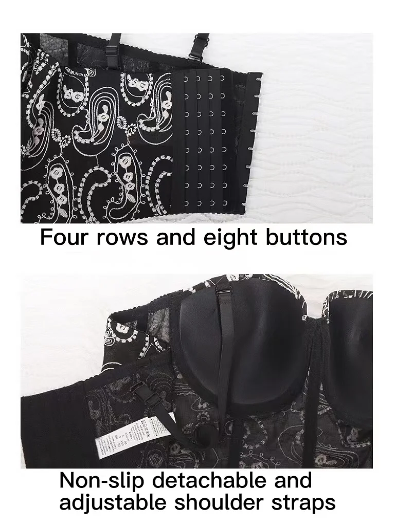 Customized Labels All Cotton Plus Size Sports Bra Convertible Lace Adjustable Eco-Friendly Push Seamless Big Corset Bra Tops