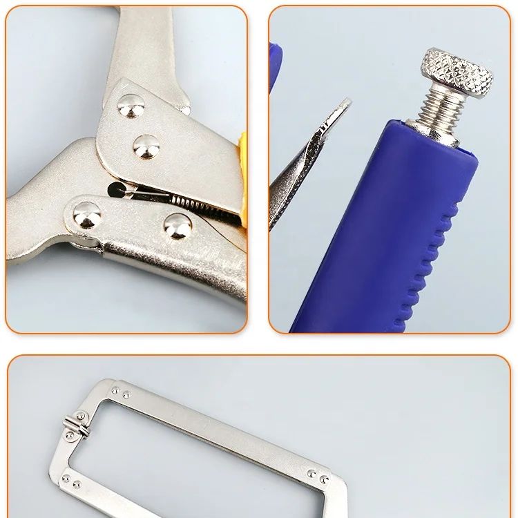 C Clamp Locking Pliers,Locking C Clamp With Non-Slip Rubber Grip, Adjustable C Pliers for Wood Working Welding Electrician