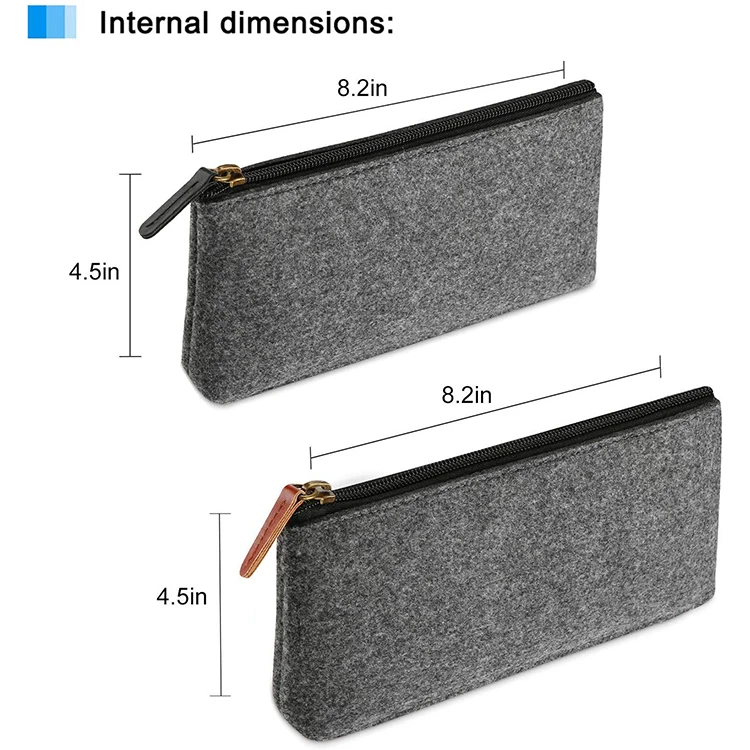 Large Capacity Felt Pencil Case Bag Organizer Pouch Box Holder Tin