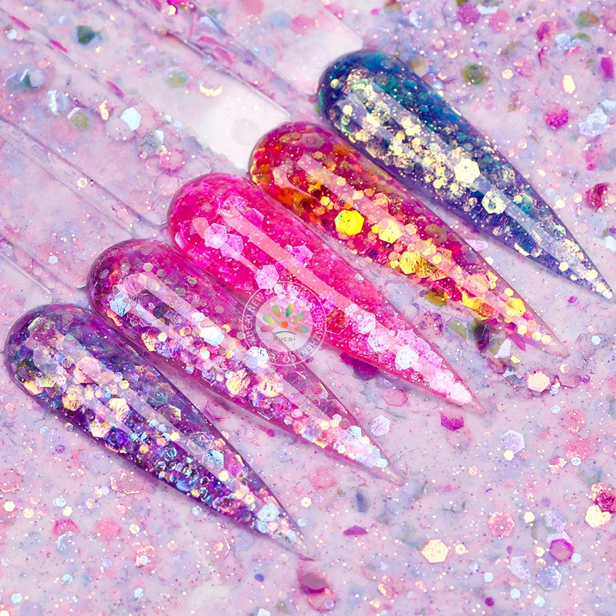 Wholesale Private label Acrylic Nail Pigment Powder Custom Logo nail 3 In 1 Nude Clear Dipping Nail Acrylic Powder Set