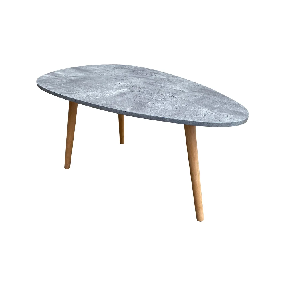 Nordic Leisure Low Height Furniture Design Triangle Tea Table Sets MDF Top Wooden Legs Coffee Table For Restaurant Coffee Shop