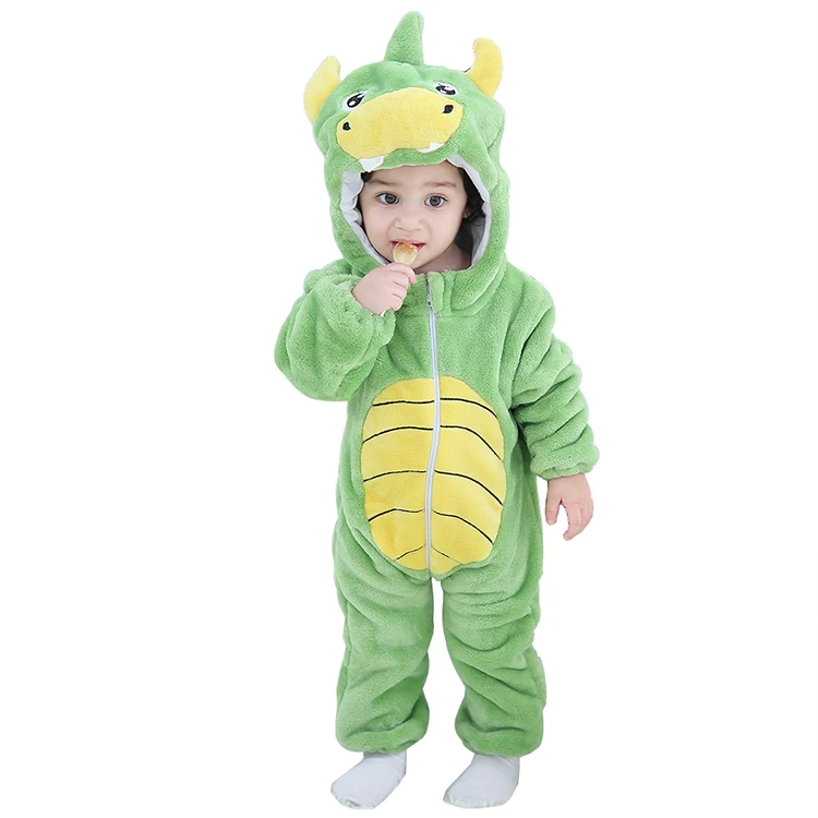 
Wholesale thicken flannel dragon baby clothes kids animal winter warm baby rompers jumpsuit 