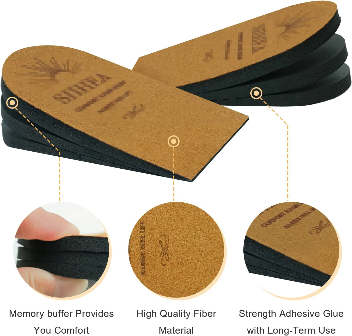 adjustable Heel Lifts for Shoes, 1/4' Height Increase Insoles for Achilles Tendonitis, Leg Length Discrepancy,  Shoe Lifts
