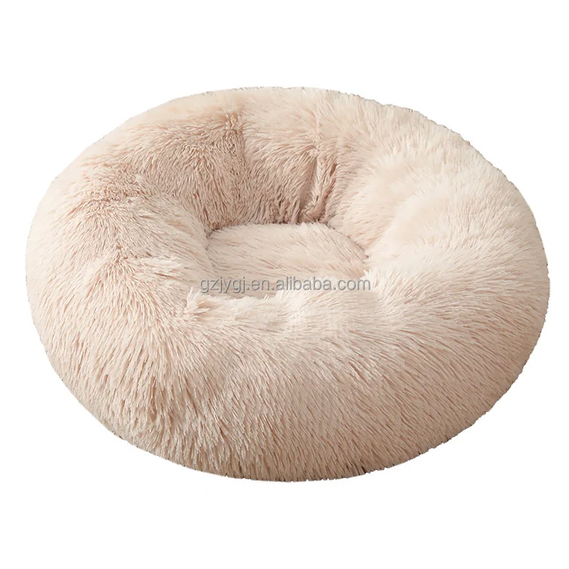 Factory wholesale removable and washable cat litter plush round deep sleep pet cat litter