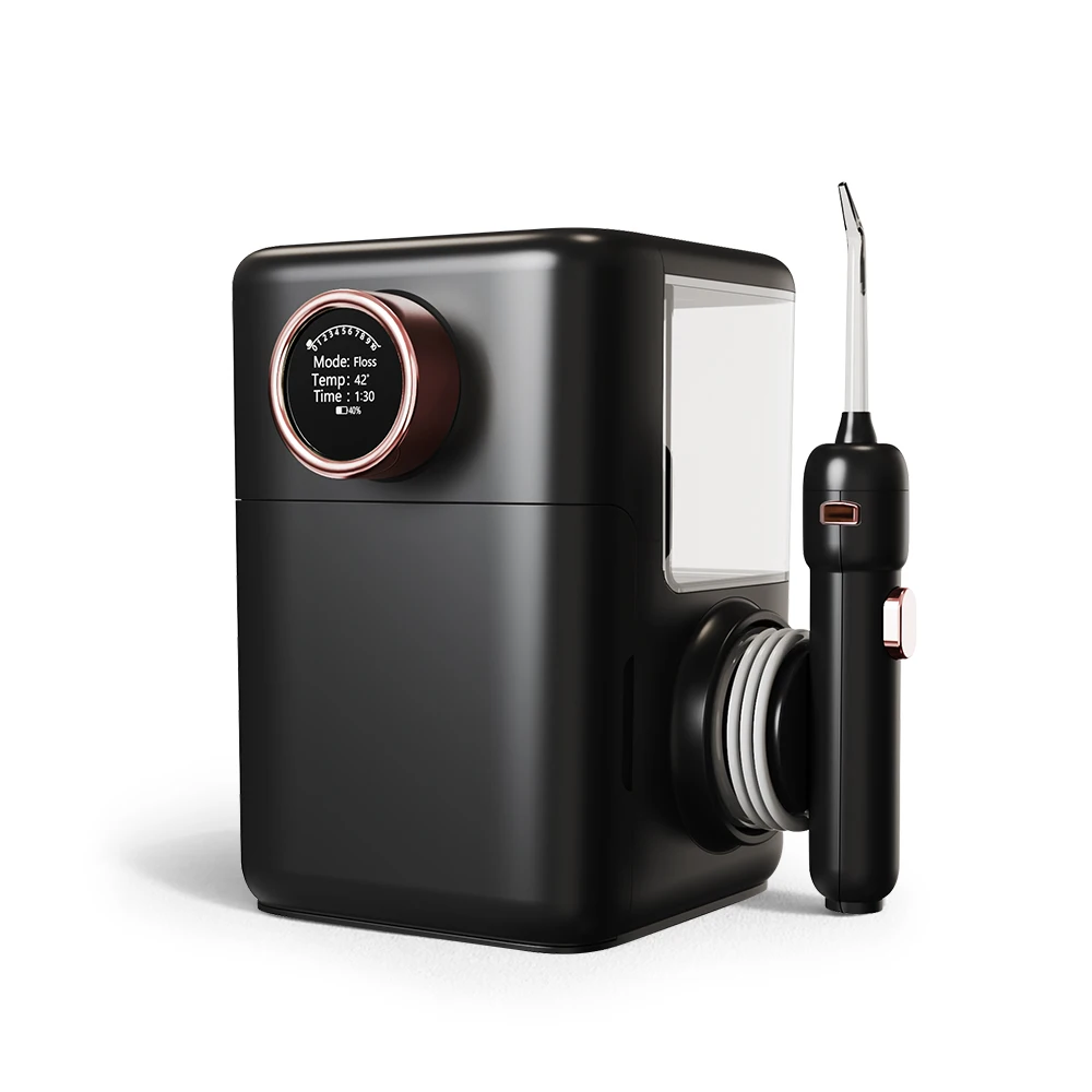 high quality big lcd display screen family countertop water flosser with UV, rechargeable electric oral irrigator