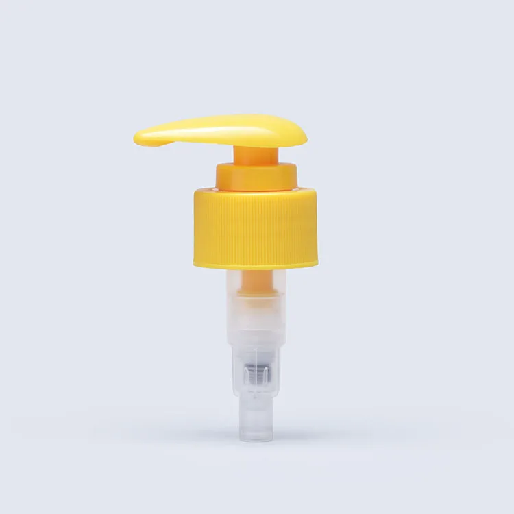 Wholesale yellow plastic shampoo pump,24mm 28mm lotion pump head