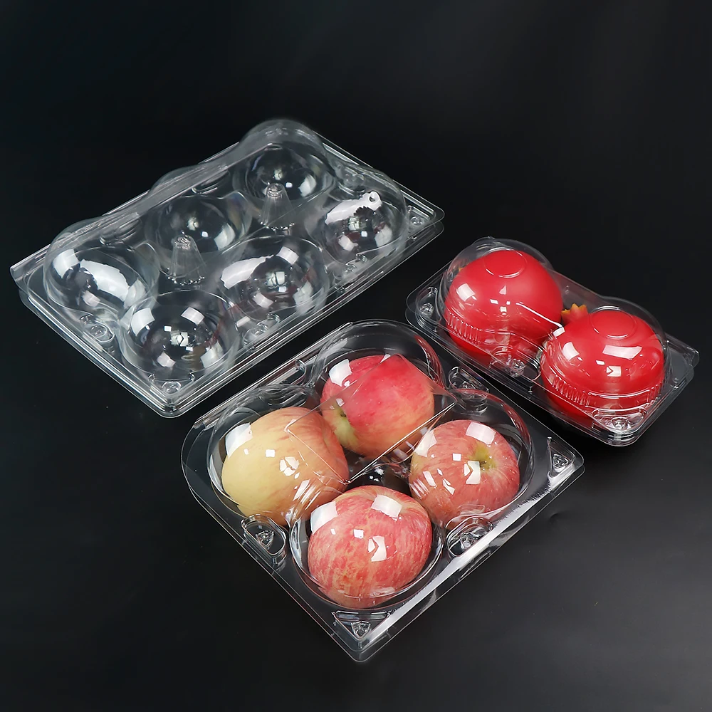 2ct 4ct 6ct Clear PET Apple Boxes Packing Plastic Apple Shaped Container Apple Packaging Box