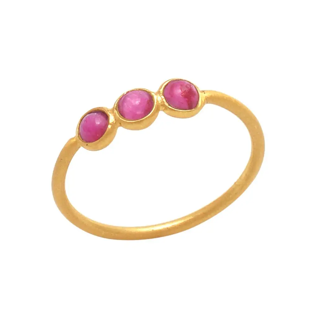 wholesale three royal ruby gemstone ring solid 925 sterling silver handmade low price jewelry casa de plata