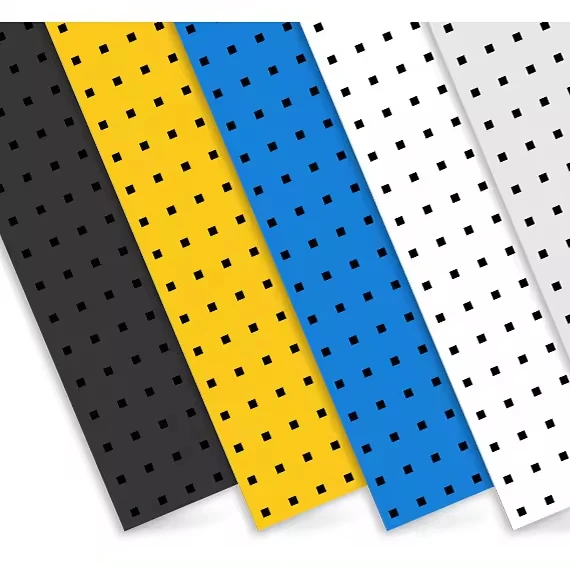 Wholesale wall mounted square hole metal pegboard  display racks shelf  Stagger perforated sheets pegboard