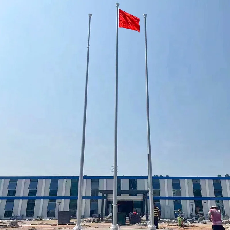 Customized Aluminum/stainless Steel Flag Pole The Price Of Stainless Steel Hairlined 10ft 20ft 30ft Outdoor Roof Flagpole