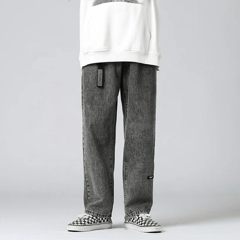 GDJ011 high street vintage denim mens designer jeans heavy washing hip hop men jeans loose fit