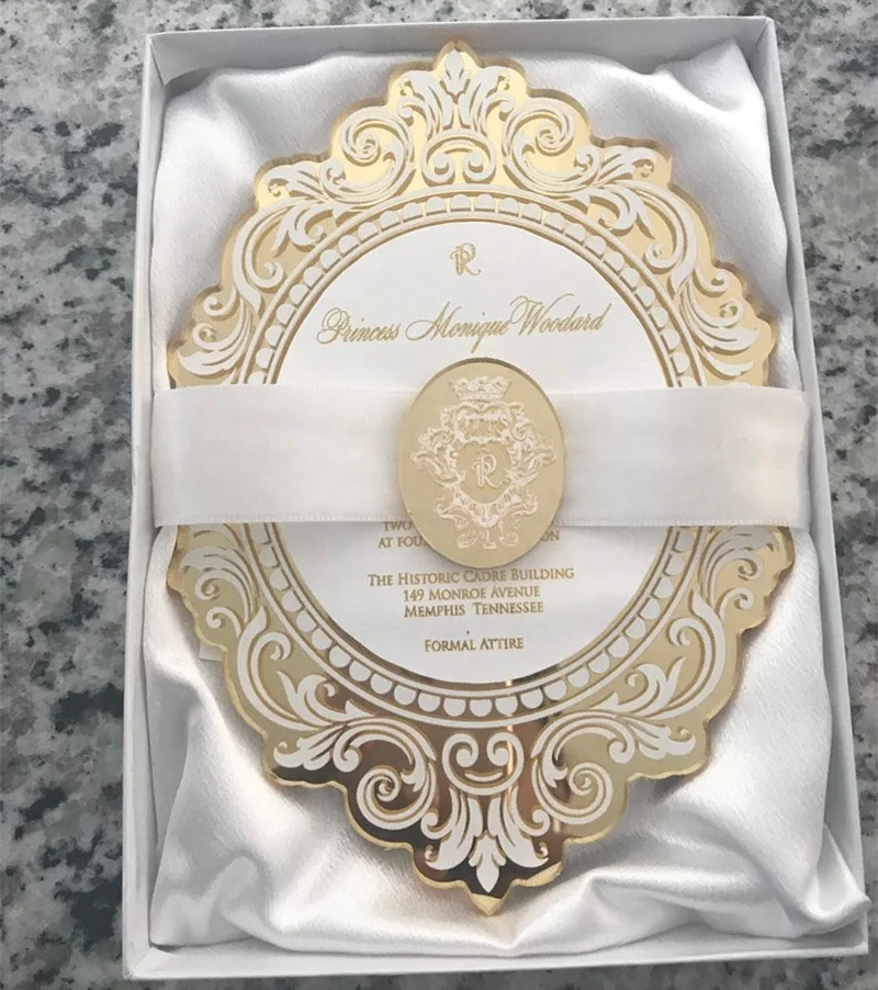  Акриловые свадебные приглашения с