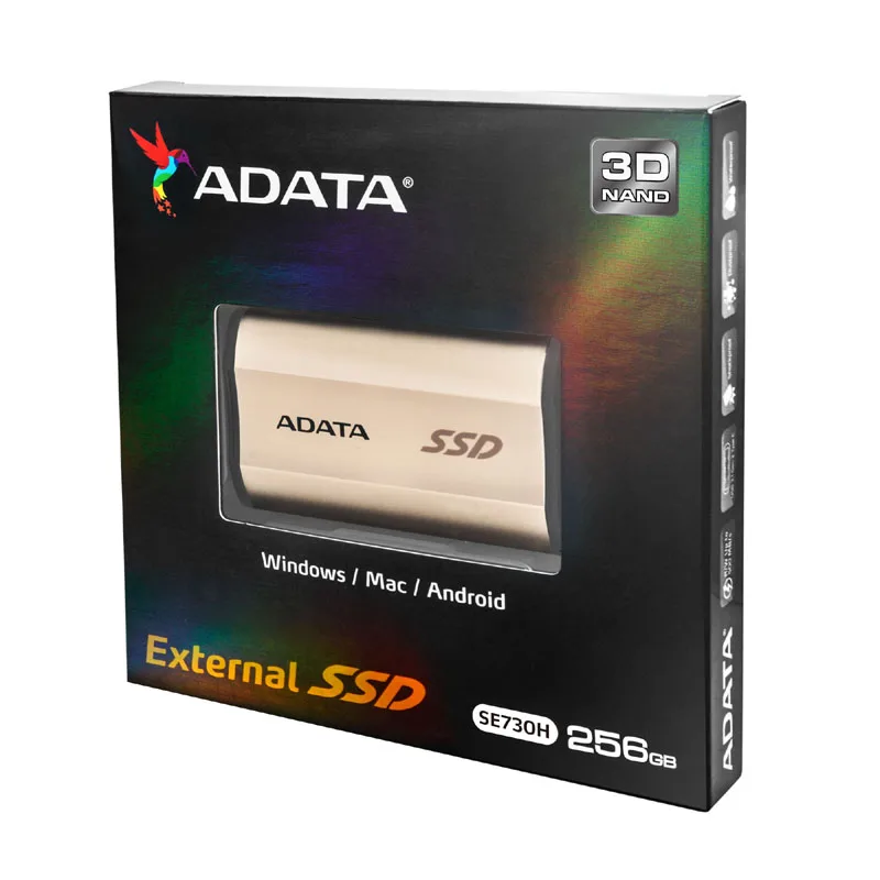 Adata  SE730  external solid state drives 256G 512G USB 3.2 Gen 2 and type C interface