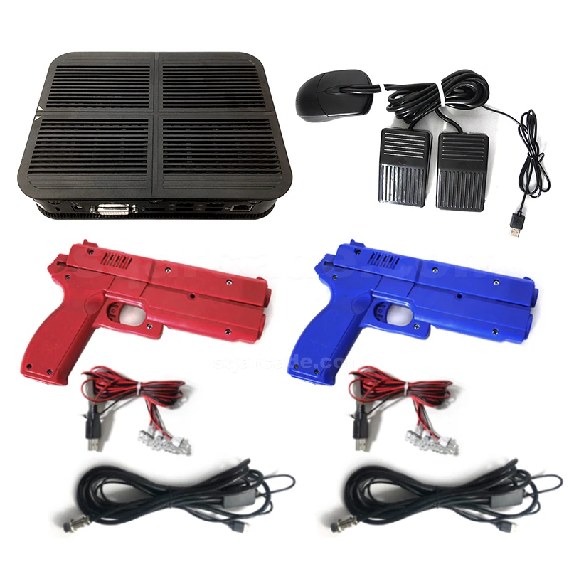 With Power Supply Host Two Guns Wire IO Card Simulator Machine shooting Game Case Spare Parts Arcade Gun WK Light Gun PC Kit