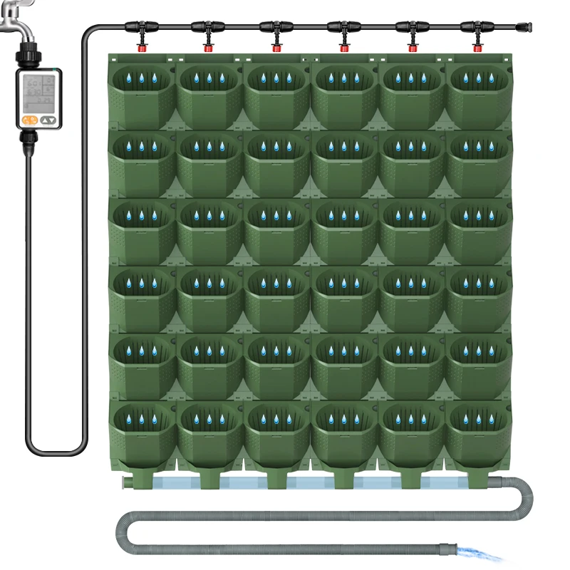 vertical garden Wall Self Watering Hydroponics Grow System Flower Modern Plastic Pots for Plants Plastic Planter