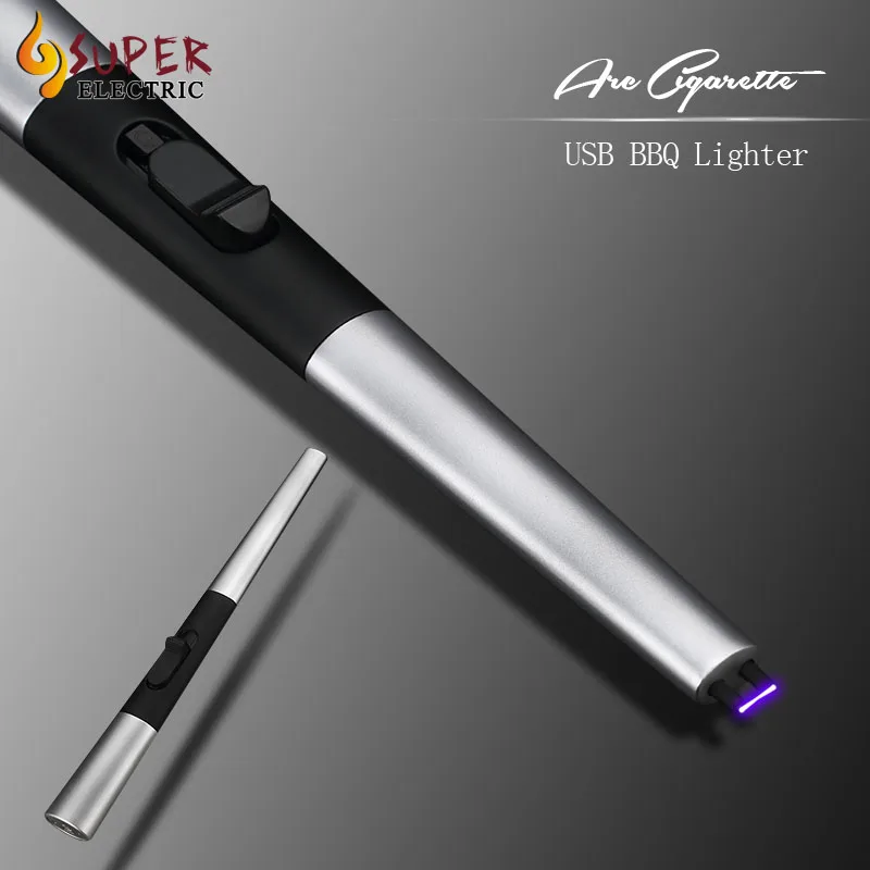 Новинка 2021 импульсная плазменная дуга металлическая Полезная USB перезаряжаемая ветрозащитная электрическая зажигалка для барбекю с длинным