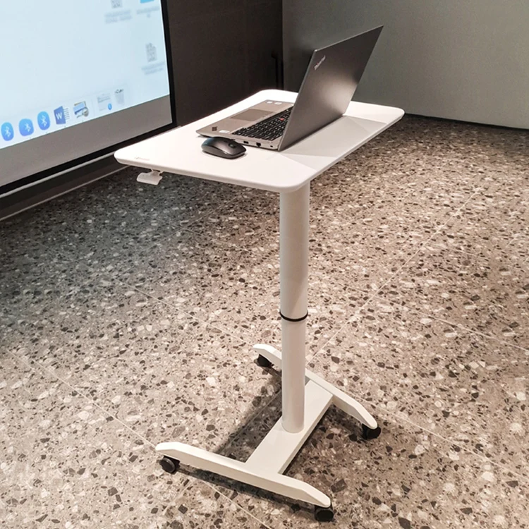 Modern Elegant Pneumatic Adjustable Office Study Desk Convertible Glass Revolving Design Luxury Metal Boss Furniture School Use