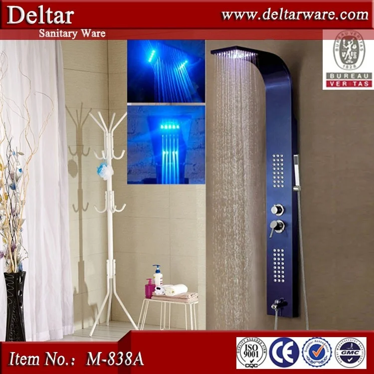 Dubai hotel supplier, led shower panel, gold shower panel for sale