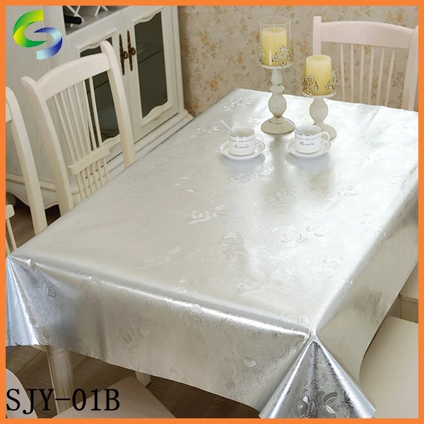 Luxury Gold and Silver PVC Printed Spanlace Backing Tablecloth Roll