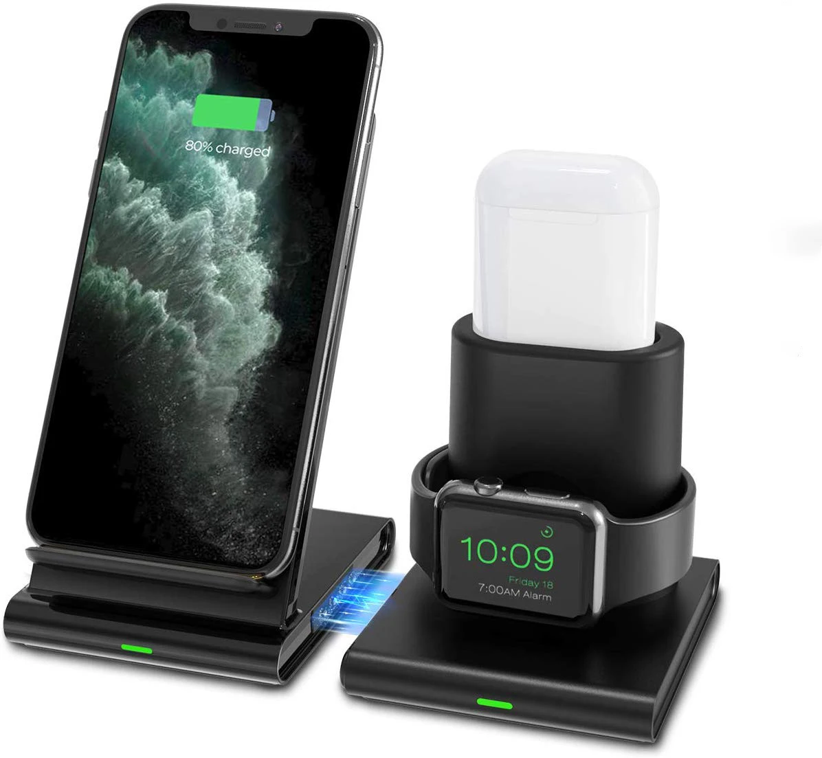 
Cellphone Holder Fast Charging Dock Multifunction Wireless Charger Stand 3 in 1 