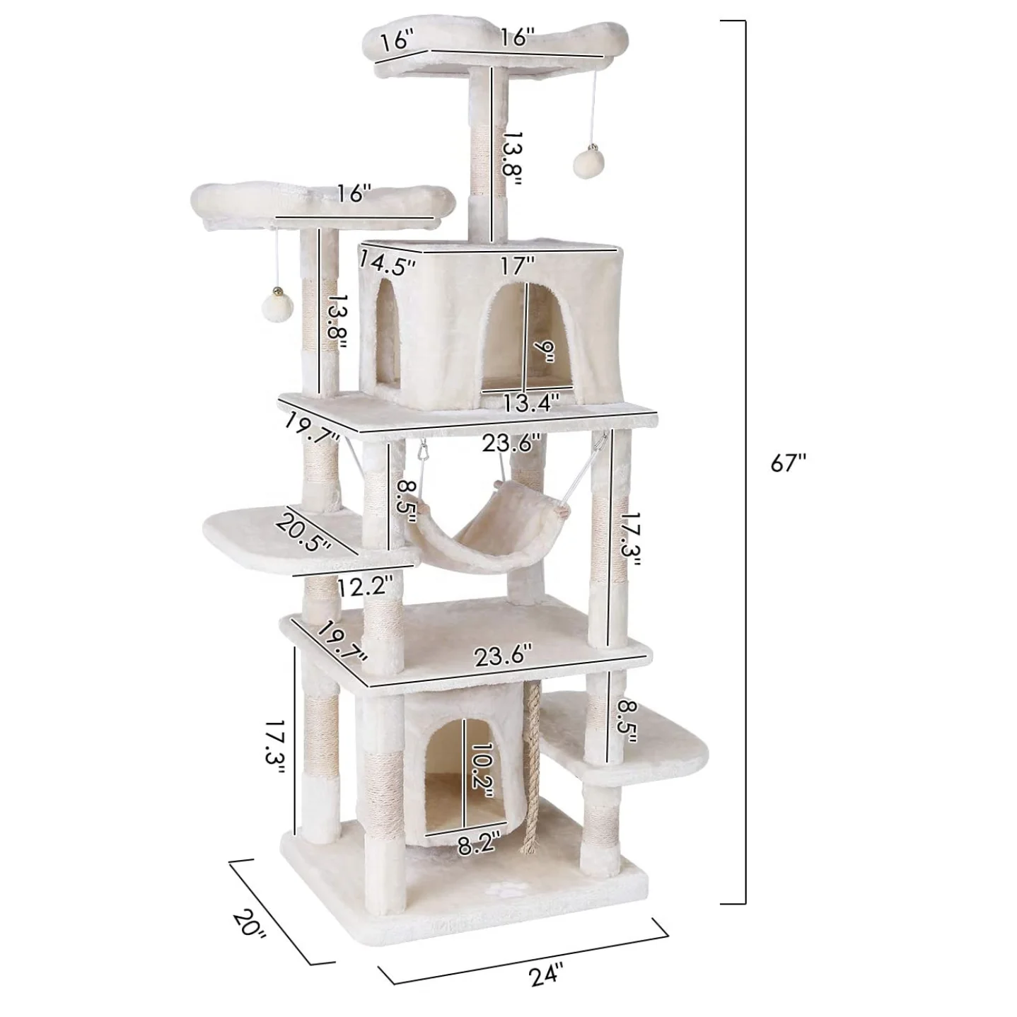 Modern Scratching Lounge Furniture Post Sisal Toy Pet Luxury Cat Condo Tree