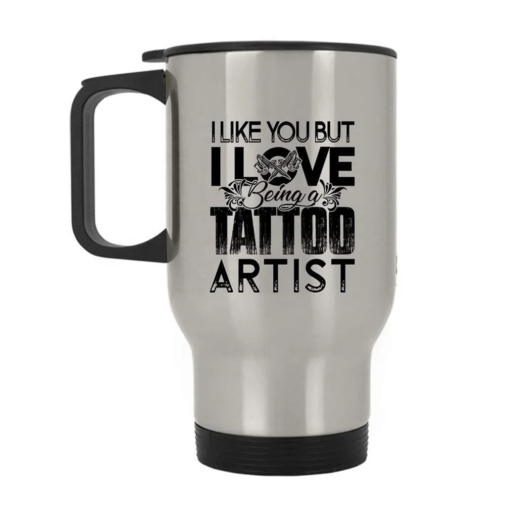 CL1C-E04-A Comlom 14oz Personalized White Insulated Stainless Steel Auto Travel Mug Car Cup Gift Tumbler