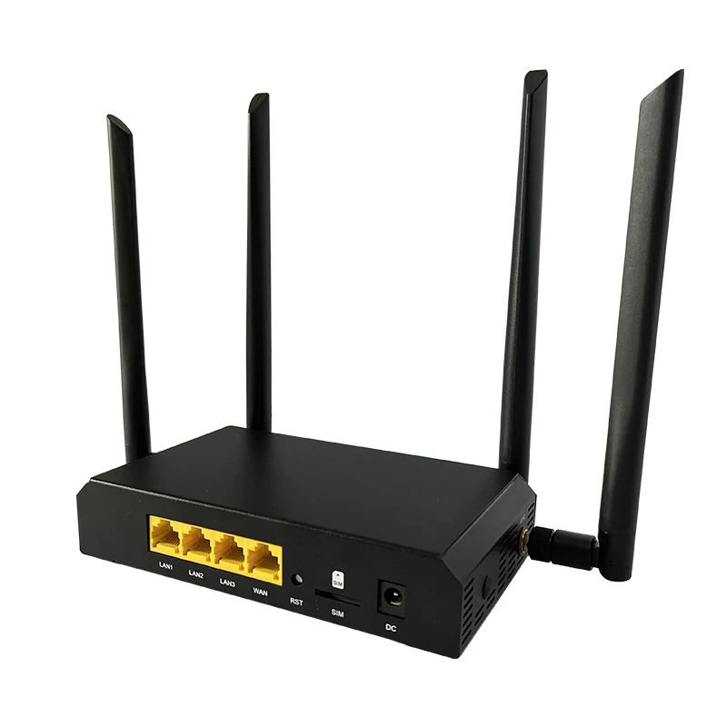 OEM brand cheap metal housing 2 external detachable 4g antennas 4g lte wireless wifi sim card router