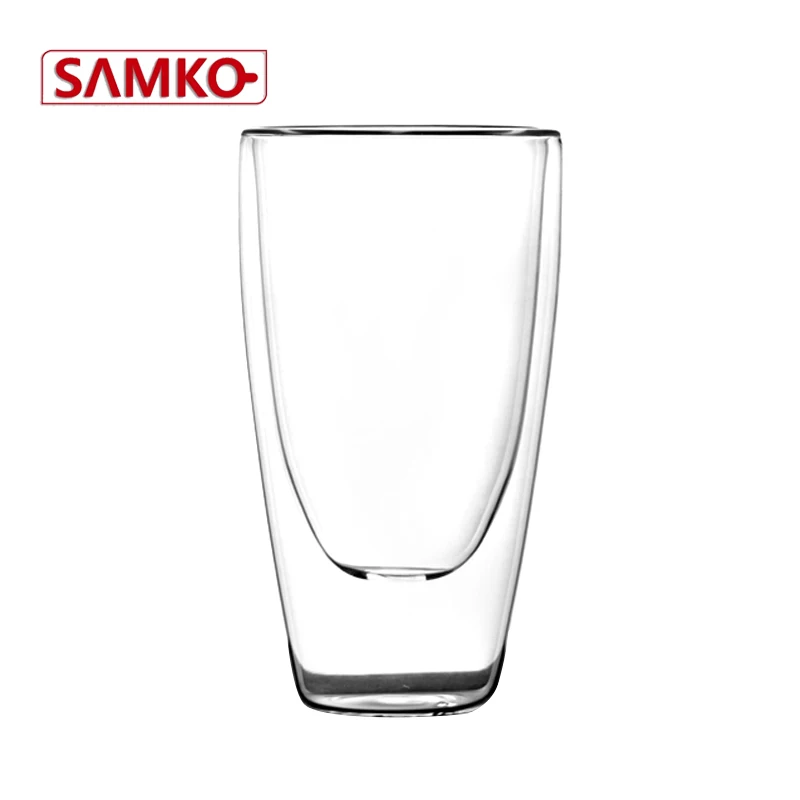 
borosilicate insulated double wall glass cup 450ml 