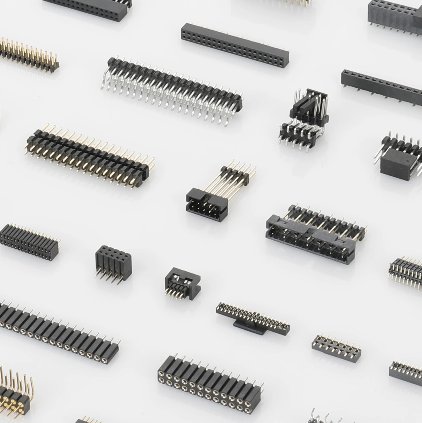2.54mm female header connector 254mm pitch 5 pin board to board pcb connector one row right angle machined round pin samtec