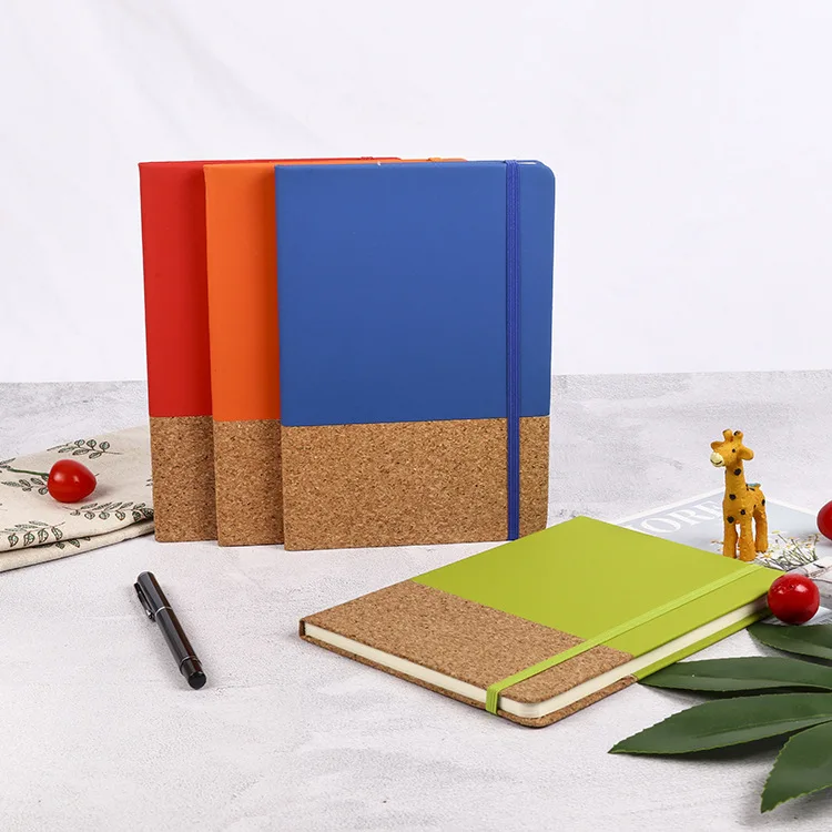 PU Leather wheat straw A5 notebook customized logo business office gifts