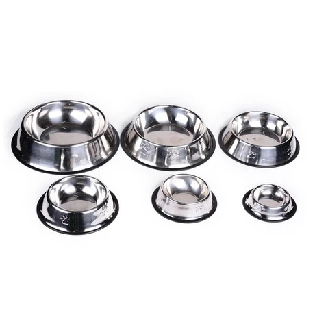 
Kingtale Small Medium Large Pet Feeder Bowl Stainless Steel Dog Food Bowl With Rubber Base 