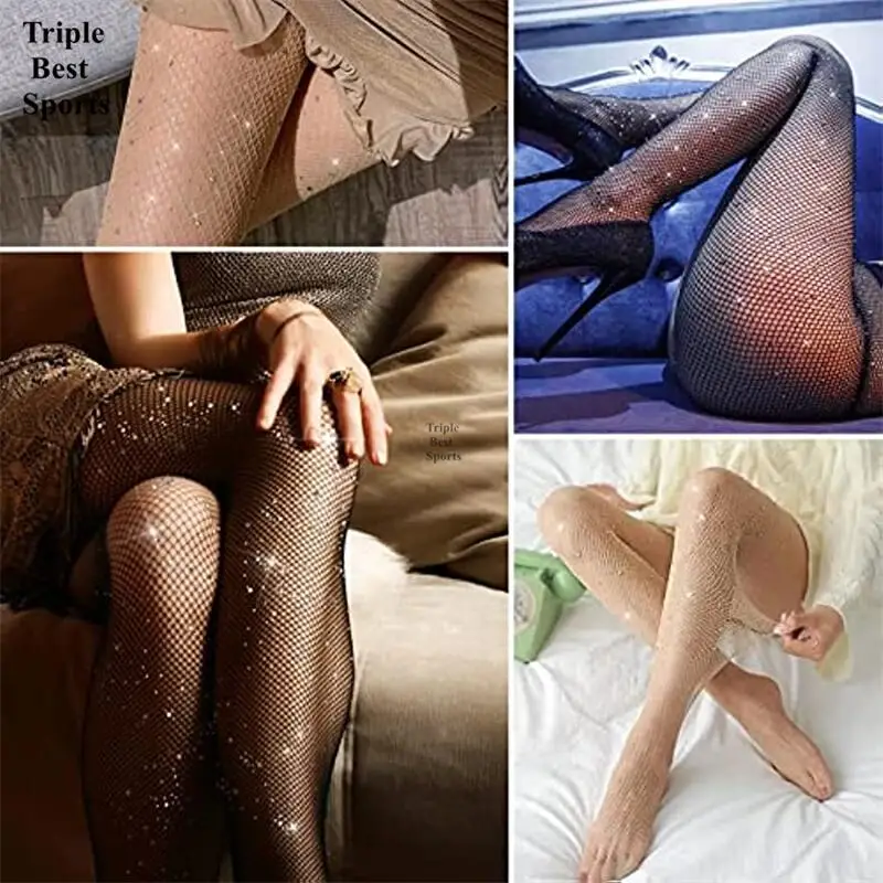 TBS Summer Female Womens Slim Mesh Nylon Anti Snagging Stockings Sheer Plus Size Feet Tube Fishnet Diamond